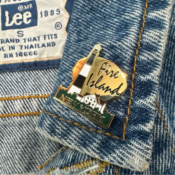 RARE FIRE ISLAND NEW YORK Lee Adult Unisex Denim Jacket Size Small - Picture 5 of 8